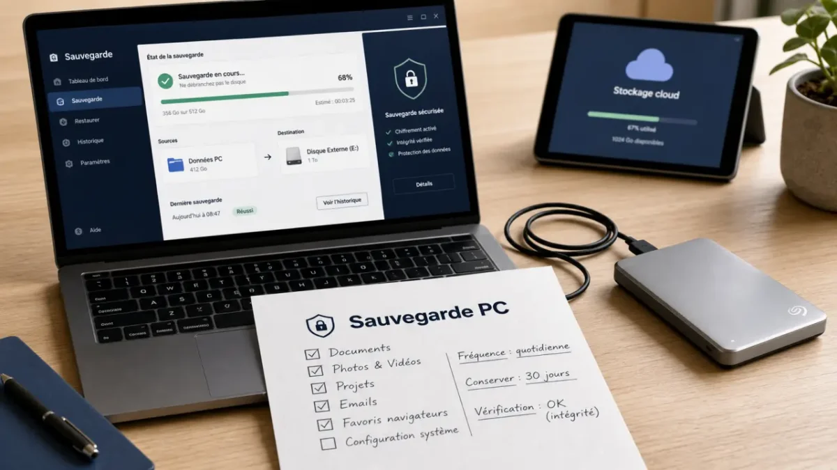 Comment faire une sauvegarde de son PC : disque externe, cloud et test de restauration