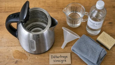 Comment nettoyer une bouilloire avec vinaigre et bicarbonate, bouilloire entartrée