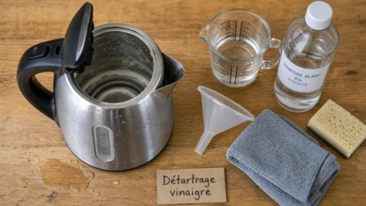 Comment nettoyer une bouilloire avec vinaigre et bicarbonate, bouilloire entartrée