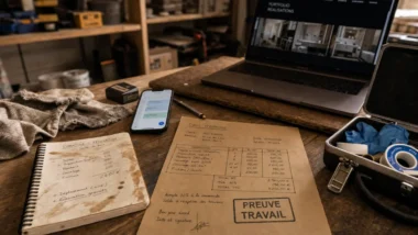 Métier qui rapporte 5000 euros par mois sans diplôme : preuves de travail et portfolio sur smartphone