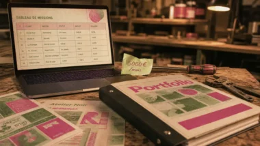 Métier qui rapporte 5000 euros par mois sans diplôme : atelier, portfolio, compétences