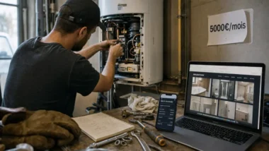 Métier qui rapporte 5000 euros par mois sans diplôme : artisan, devis et chauffe-eau dans l’atelier