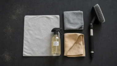 Nettoyage pare brise intérieur : voile gras sans traces, microfibres et vinaigre