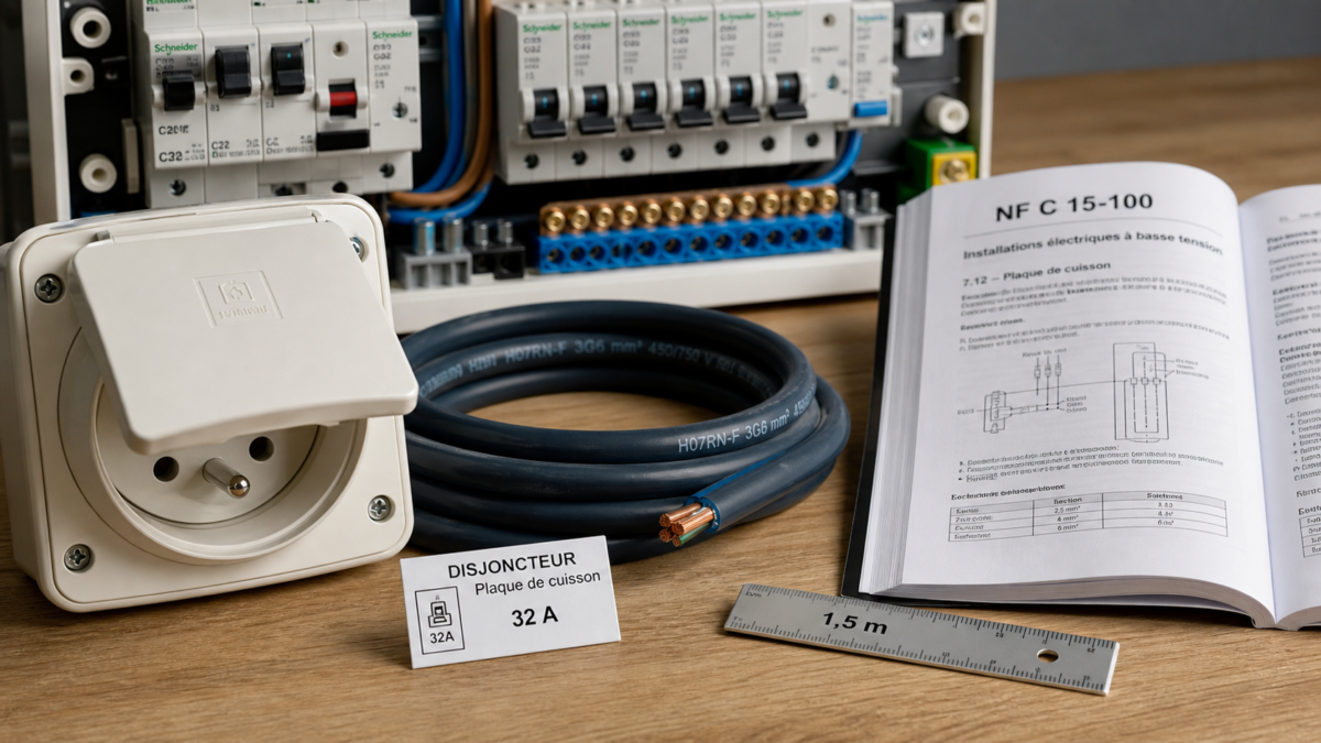 Prise cuisinière électrique 32A et circuit dédié