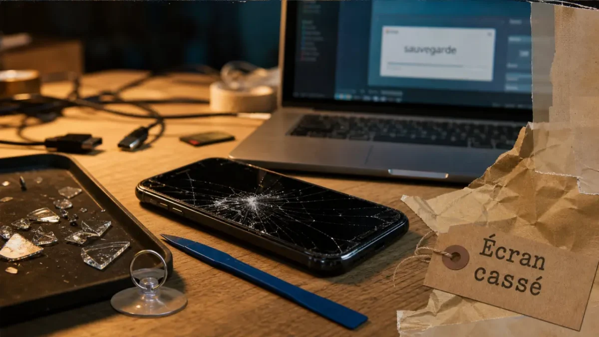Comment reparer un ecran de telephone cassé : smartphone écran fendu