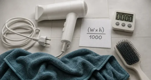 Consommation sèche cheveux : calcul de la consommation et coûts annuels
