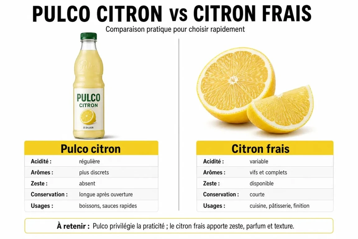 Le pulco peut il remplacer le citron : comparaison visuelle entre Pulco et citron frais