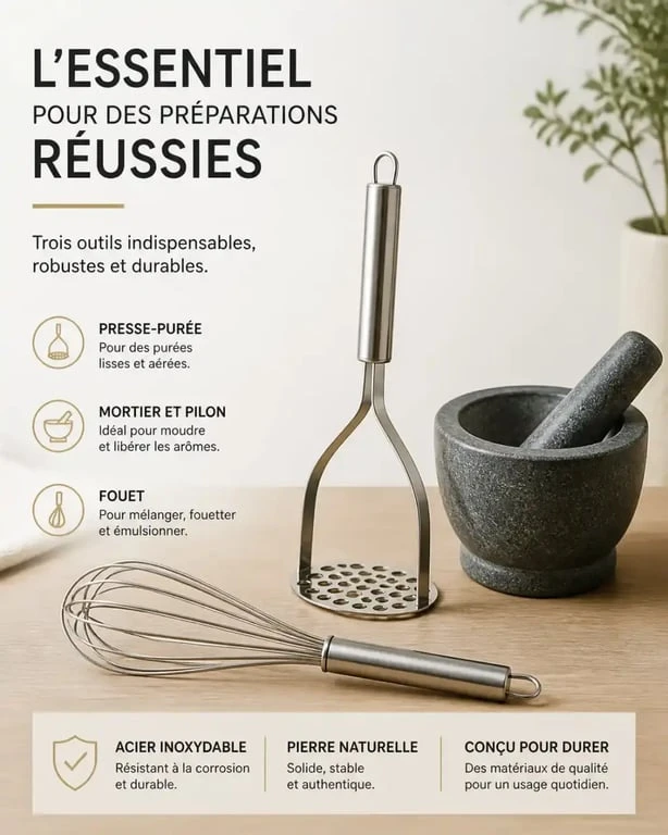 Ustensiles de cuisine manuels pour mixer sans mixeur