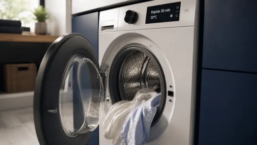Lavage rapide 30 minutes, 30°C : vêtements dans lave-linge