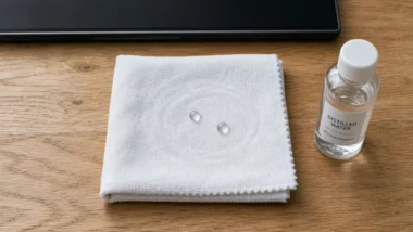Nettoyage ecran ordinateur : chiffon microfibre et eau distillée
