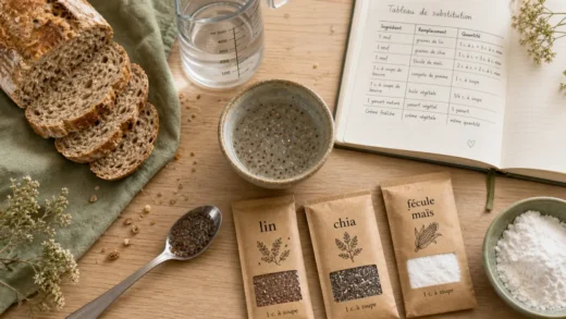 Par quoi remplacer le psyllium : lin, chia, fécule dans la recette sans gluten