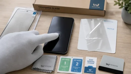 poser protection ecran propre, verre trempé et film TPU sans bulles ni poussière