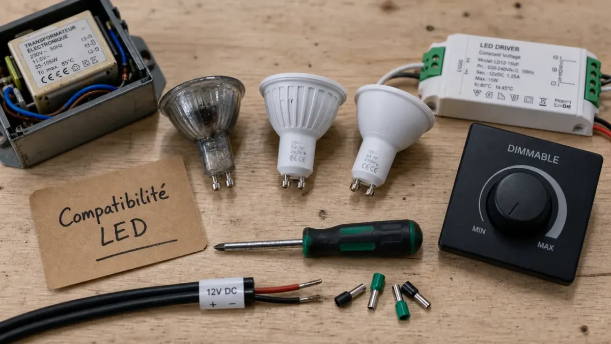 Problème remplacement ampoule halogène par led : vigilance et compatibilité LED