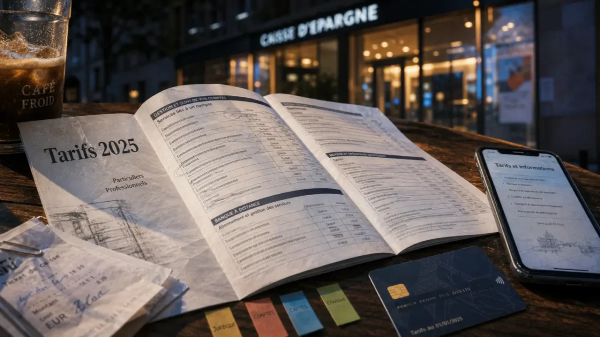 Tarif caisse epargne 2025 : brochure officielle, cartes et virements, incidents