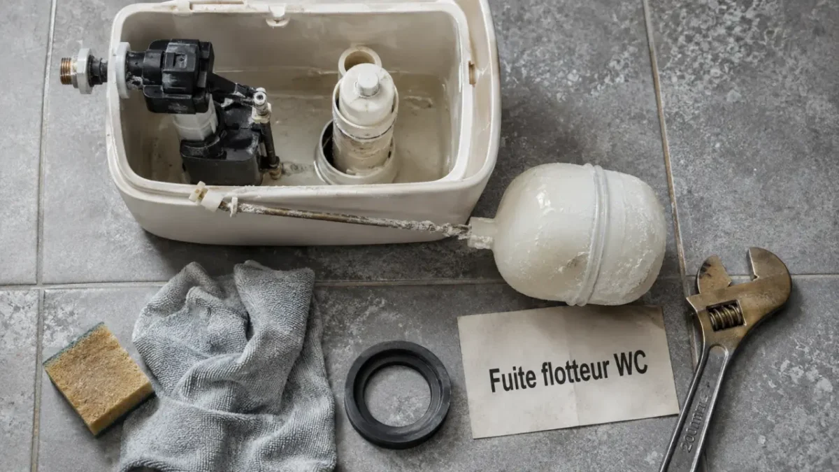 Fuite flotteur WC : robinet flotteur et joints à vérifier