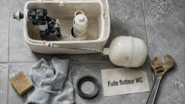 Fuite flotteur WC : robinet flotteur et joints à vérifier