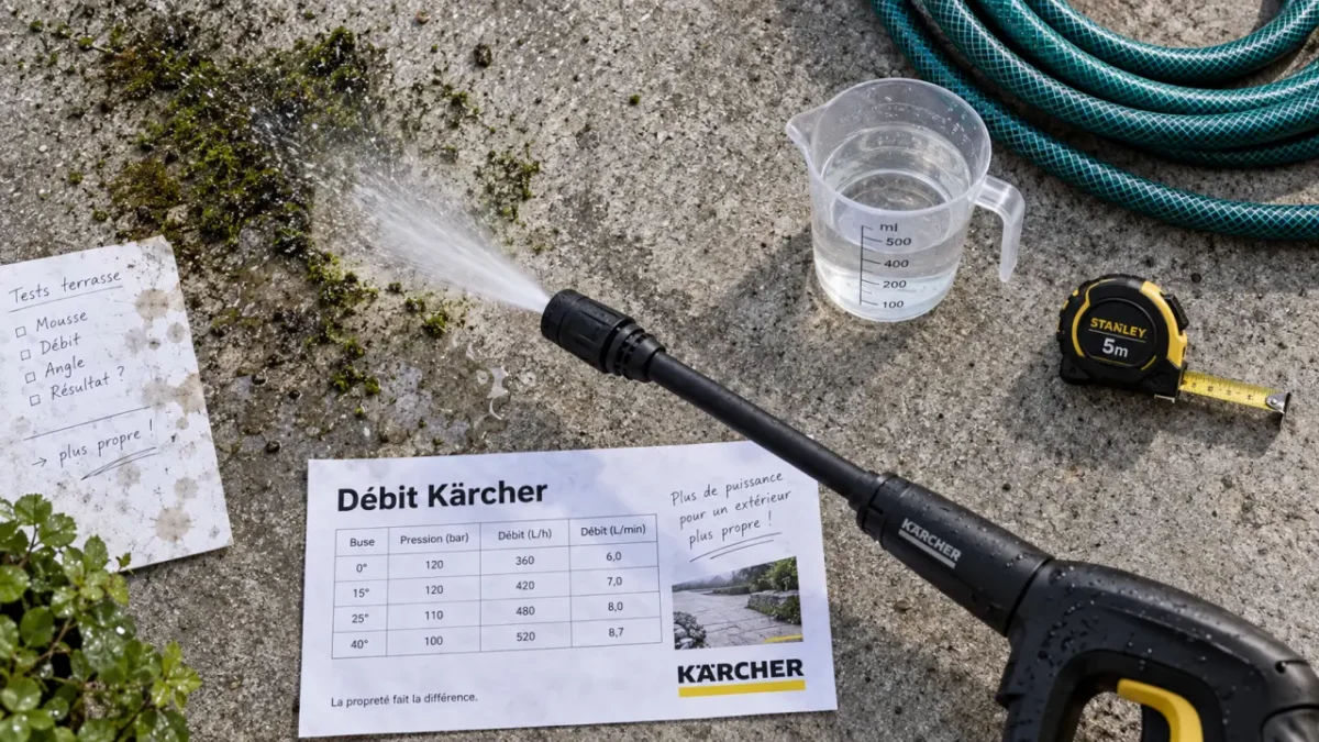 Kärcher consommation eau 300 à 600 l/h, gobelet débit et tuyau