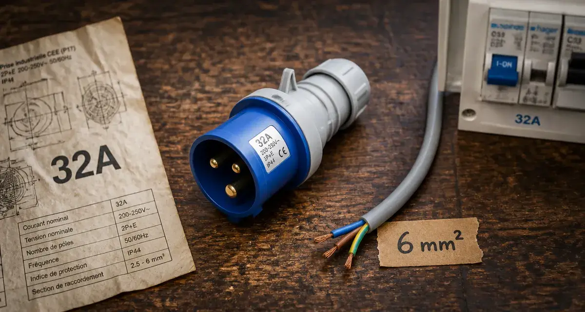 Prise 32 ampere CEE : circuit adapté, pas adaptateur