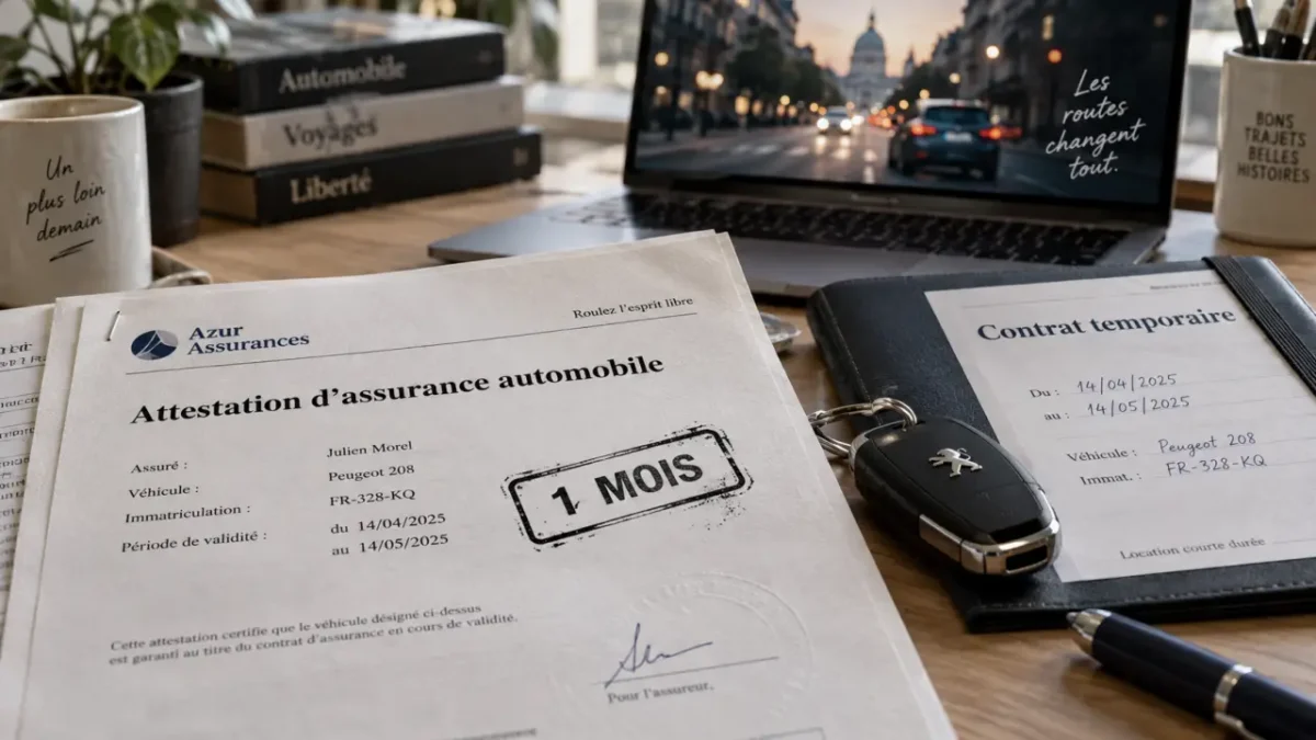 Assurance voiture 1 mois : attestation et contrat temporaire