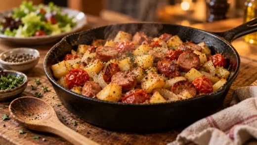 Que faire avec des knacki : poêle de Knacki fumants et pommes de terre